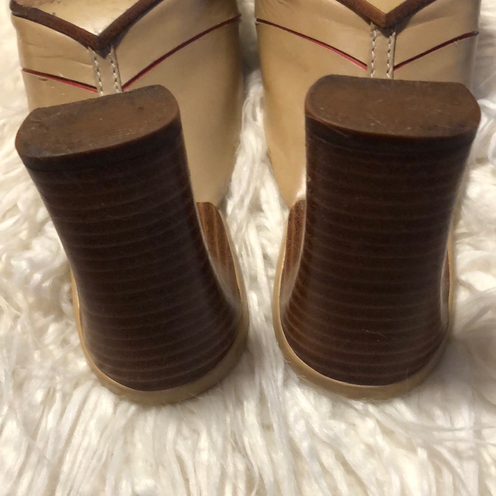 BRAVO BROWNS Tan and Red Leather Mules (LS-36) - Picture 4 of 8